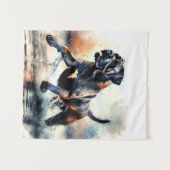 Waterverf krachtige Cane Corso hond Wandkleed (Voorkant (horizontaal))