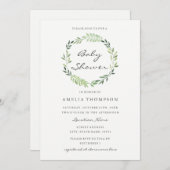 Waterverf krans Baby shower uitnodiging (Voorkant / Achterkant)