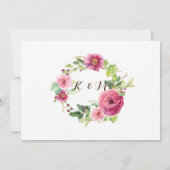 Waterverf krans blad tak bessen Roos pioen Kaart (Achterkant)