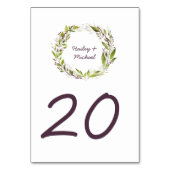 Waterverf Krans Bladeren Plum Bessen Tafel Kaarten (Voorkant)