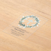 Waterverf Krans Blauw Kruis Eerste Communie Acryl Uitnodigingen (Laagn)