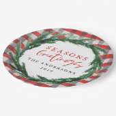 Waterverf krans + check kerstvakantie papieren bordje (Gekanteld)