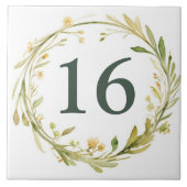 Waterverf Krans Custom House Nummer Bord Sign Tegeltje (Voorkant)