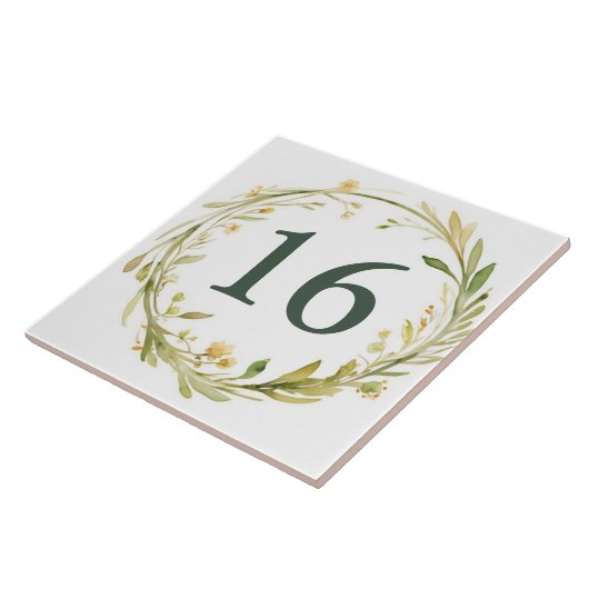 Waterverf Krans Custom House Nummer Bord Sign Tegeltje (Zijkant)