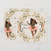 Waterverf Krans Etnische Ballerina Baby shower Kaart (Voorkant / Achterkant)