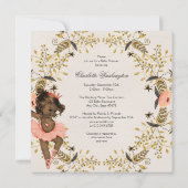 Waterverf Krans Etnische Ballerina Baby shower Kaart (Achterkant)