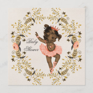 Waterverf Krans Etnische Ballerina Baby shower Kaart
