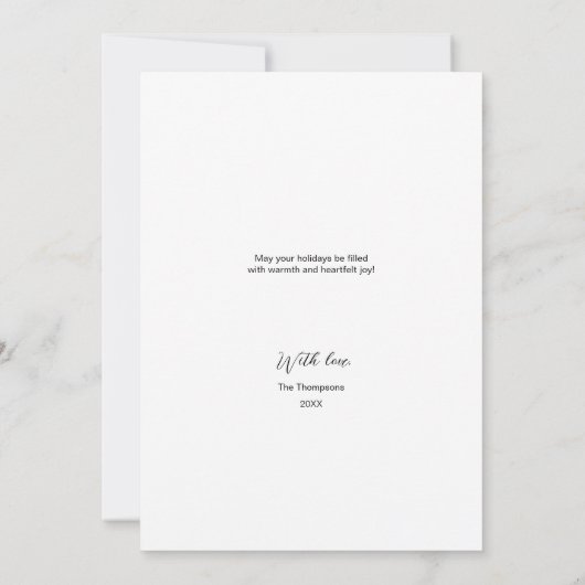 Waterverf krans Familiefoto Vrolijk kerstfeest Feestdagenkaart (Achterkant)