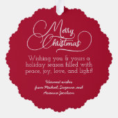 Waterverf krans foto Lijst Vrolijk kerstfeest Ornament Kaart (Achterkant)