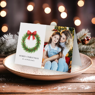 Waterverf Krans Foto Moderne Kerst Feestdagen Kaart