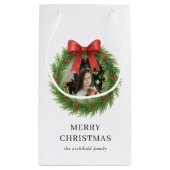 Waterverf Krans Foto Moderne Kerst Klein Cadeauzakje (Achterkant)