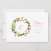 Waterverf krans geboorteaankondiging bedankkaart (Voorkant)