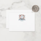 Waterverf krans gepersonaliseerde Monogram Note Ka Notitiekaartje (Voorkant / Achterkant in situ)