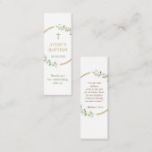 Waterverf krans Gouden kruis Doop Bladwijzer Mini Visitekaartje (Voorkant / Achterkant)