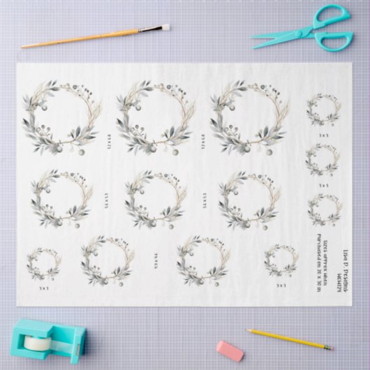 Waterverf Krans Greenery Foliage en bessen Tissuepapier (Craft)