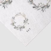 Waterverf Krans Greenery Foliage en bessen Tissuepapier (Detail)