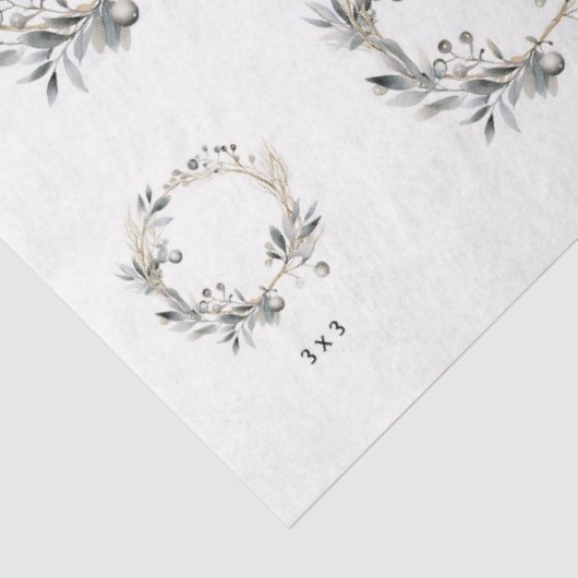 Waterverf Krans Greenery Foliage en bessen Tissuepapier (Detail)