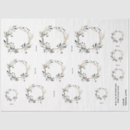 Waterverf Krans Greenery Foliage en bessen Tissuepapier