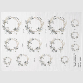 Waterverf Krans Greenery Foliage en bessen Tissuepapier