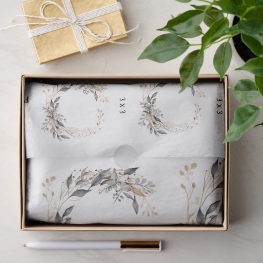 Waterverf krans groen en gebladerte tissuepapier (Geschenk)