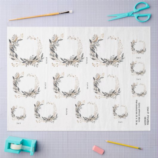 Waterverf krans groen en gebladerte tissuepapier (Craft)