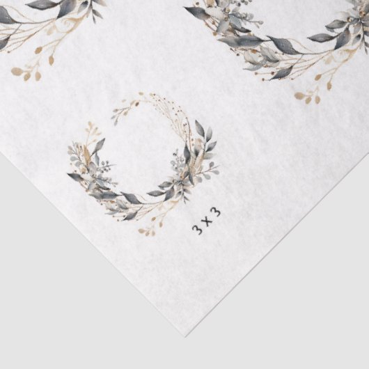 Waterverf krans groen en gebladerte tissuepapier (Detail)