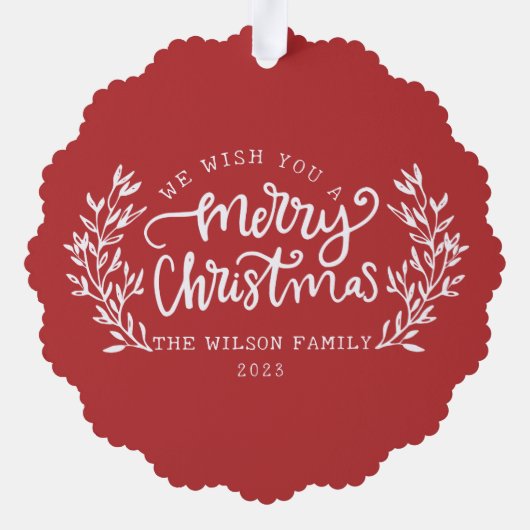 Waterverf Krans hulstbessen en groene bladeren Ornament Kaart (Achterkant)