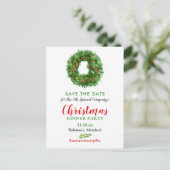 Waterverf Krans Kerstdiner | Feestdag Aankondigingskaart (Staand voorkant)