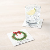 Waterverf Krans Moderne Kerst Kartonnen Onderzetters (Insitu)