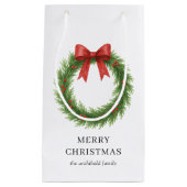 Waterverf Krans Moderne Kerst Klein Cadeauzakje (Voorkant)