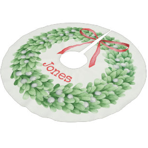 Waterverf Krans Monogram Naam Kerst Kerstboom Rok