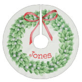 Waterverf Krans Monogram Naam Kerst Kerstboom Rok (Voorkant)