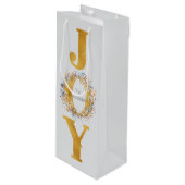 Waterverf Krans Notenkraker Kerst Wijn Cadeautas (Voorkant Gekanteld)