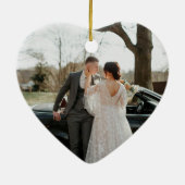 Waterverf krans onze eerste kerst verloofd keramisch ornament (Achterkant)
