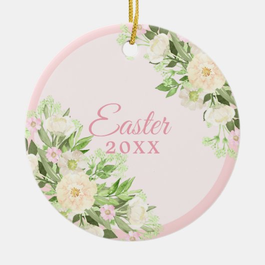 Waterverf krans Pasen Keramisch Ornament (Voorkant)