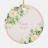 Waterverf krans Pasen Keramisch Ornament (Achterkant)