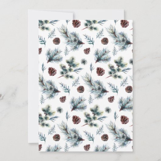 Waterverf krans & rode vogels kerstfeest kaart (Achterkant)