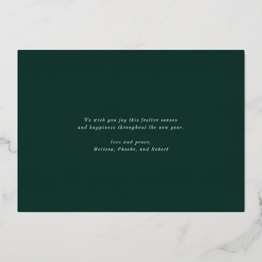 Waterverf Krans Vrolijk Kerstfeest Baby Foto Folie Feestdagenkaart (Achterkant)