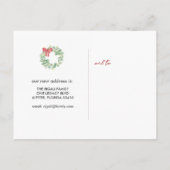 Waterverf krans We hebben verplaatst kerst Briefka Briefkaart (Achterkant)