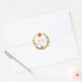 Waterverf Krans Wildflower Wedding Details Ronde Sticker (Envelop)