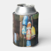 Waterverf kreeft boei kust oceaan Koelbox Blikjeskoeler (Blikje Voorkant)