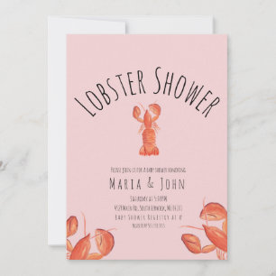 Waterverf Kreeft Feest Meisje Baby Shower Krab Aankondiging