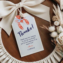 Waterverf Kreeft Kust Bedankt Verjaardag gunst Cadeaulabel