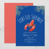 Waterverf kreeft partij Baby shower blauw goud Kaart (Voorkant / Achterkant)