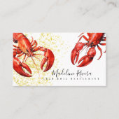 Waterverf kreeft restaurant Food Truck Visitekaartje (Voorkant)