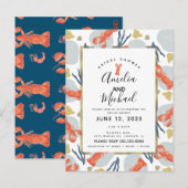 Waterverf Kreeft Schaaldier Bruidsdouche  Briefkaart (Voorkant / Achterkant)