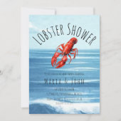 Waterverf kreeft strand blauw feest Baby shower Kaart (Voorkant)