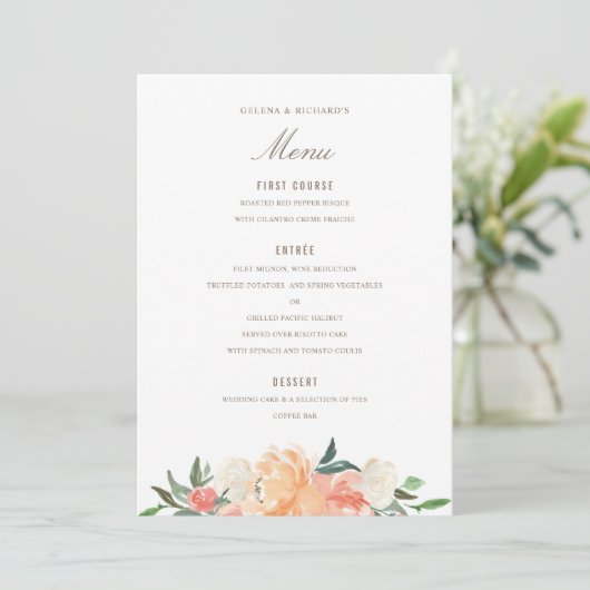 Waterverf Kreukkleur voor vloeiend perzik Menu (Staand voorkant)