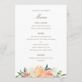 Waterverf Kreukkleur voor vloeiend perzik Menu (Voorkant)