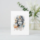 Waterverf Krishna Schilderen Briefkaart (Staand voorkant)